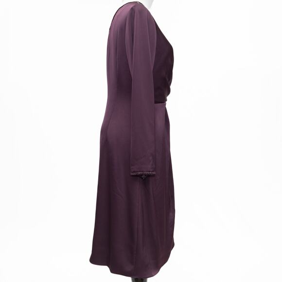 Aidan Mattox Rich Shiraz One-Shoulder Knotted Midi-Dress Size 6 - Picture 4 of 12